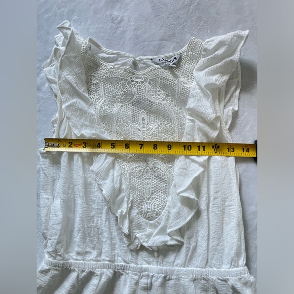 Express White Lace Romper Small Open Back Size Small - Picture 7 of 9
